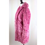 Vintage 90s Bubblegum Pink Faux Fur Coat, Cheetah Leopard Lining S / M Size M Photo 4