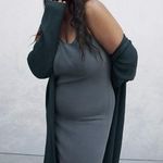 ZARA Women's Blue Grey Long Open Front Jacket Duster Cardigan Sweater Size M Photo 4