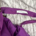 Trina Turk Silk Dress Womens Size 8 One Shoulder Beaded Belted Mini Party Purple Photo 8
