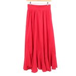 NWT Luna Luz Ruffle Asymmetrical Hem Red Cotton Maxi Skirt M Size M Photo 3
