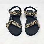 [Shushop] Bessie Leopard Faux Fur Bandana Mixed Print Velcro Sandals Sz 10 NWT Black Photo 5