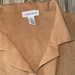 Caslon Calvin Klein shirt  Light Brown  tan Textured popover small short sleeve Photo 1