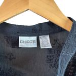 Chico's  Black Embroidered Sheer Silk Chiffon Tunic Top/Dress Size 3/XL Photo 5