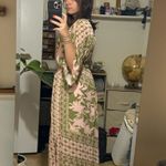 Skirt and Blouse Green and Pink Floral Set Photo 1