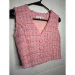 English Factory  Womens Pink Cropped Tweed Vest Size XS Photo 2