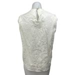 Kenzo Women's White Faux Suede Embossed Fish Sleeveless Blouse Tank Top 44 US 12 Photo 1