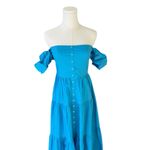 STAUD  - Elio Puff-Sleeve Prairie Midi Full Skirt Dress Sz 4 Photo 2