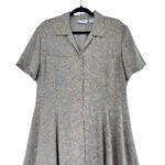 Liz Claiborne Vintage Maxi Shirt Dress Floral Collared Button Front Size 12 Photo 7