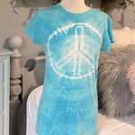 Awake Sky Blue Tie Dye Tee Cotton Comfy Lightweight Short Sleeve Shirt  Womens M Photo 2