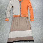 Elisa Cavaletti Blu Sweater Dress Womens 6 Cashmere Wool Blend Patchwork Knit Orange Photo 12