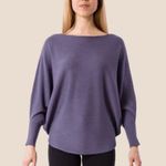 Kerisma  Knits Top S/M purple Batwing Dolman Sleeve Boat Neck Cape Sweater Photo 0