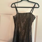 Miss California Apparel Black And Tan Lace Fringe‎ Dress Size Large Photo 2