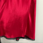 Oscar de la Renta  Red Satin Maxi Slip Dress Sz Medium Lace Mesh Sexy Photo 9