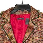 Liz Claiborne Blazer Size 10 Petite Multi Color Leather Buttons Lined Womens LS Photo 1
