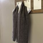 Dark Gray Cable knit Winter Acrylic Scarf Photo 2