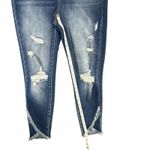 KanCan Kurvy Ultra High Ankle Jean Womens 28 Blue Split Frayed Hem Distressed Photo 10