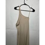 Aerie New  One Shoulder Midi Dress Size Large Tan Beige Photo 5