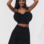 Anthropologie Maeve Taffeta Dot Midi Skirt Size 8 Photo 0