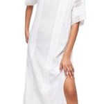 ZARA  Women’s Size M White Lace Square Neck Embroidered Gauzy Midi Dress Photo 1