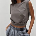 Arrive Guide Sleeveless, Cropped Yoga Top in Grey Photo 0