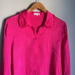 claudie pierlot satin button down shirt in fuchsia Pink Size M Photo 2