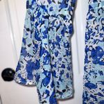Yumi Kim  Blue and Black Patterned Kimono with Bell Sleeve Size Small Photo 1