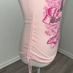 Common Threads Y2K Baby Girl Pink Butterfly Tattoo Tee M Side Ruched Vintage Photo 2