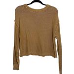 American Eagle 100% Cotton Dark Yellow Tight Knit Cropped Sweater Photo 4