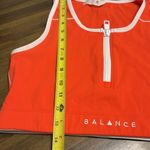 Balance Athletica  Isotope Sports Bra Crop Top Orange White Zipper Logo M Photo 5