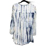 Chico's Boho Tunic Embroidered Sequin Beaded Size M 1 Button Front Fairy Hippie Photo 2