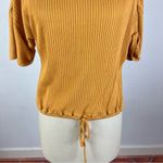 Free People  Beach Mustard Ribbed Top Photo 3