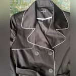 Wet Seal Vintage deadstock black satin trench coat, size large Photo 2