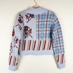 Kut From The Kloth NEW Jacquard Floral Plaid Collared Cardigan Sweater Purple Photo 8