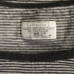 Athleta boat neck black/gray long sleeve striped T-shirt Photo 4