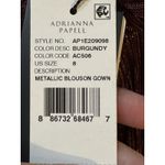 Adrianna Papell  Women Metallic‎ Blouson Gown Special Occasion Dress Burgundy! Photo 6
