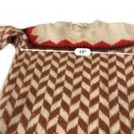 Madewell Wool Alpaca Chevron Knit Sweater Brown Cream Geometric Cozy Sz Medium Photo 6