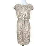 Tadashi Shoji Greta Lace Cocktail Dress in Sand Beige Size 8 Photo 2