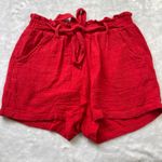 Knox Rose  Eyelet Shorts Women's Size Large Pockets Lightweight Red Cotton‎ FAIR Photo 5