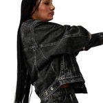 Steve Madden  Sienna Denim Jacket in Black, Size S, New With Tag MSRP $99 Photo 3