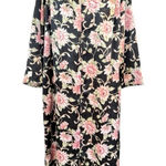 Christian Dior Vintage Silky Floral Zip Front Robe Gown Lounge Wear Size S Photo 0