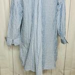 Habitat  Clothes To Live In Button Up Blouse Crinkle Blue White Striped Size XS Photo 9