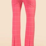 Trina Turk 💕💕 Carillo Pant ~ Windowpane Tropical Suiting Candy Pink 14 NWT Photo 7