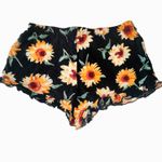 Reverse  2-Piece Coord Set Halter Crop Top Ruffle Shorts Black Yellow Size Small Photo 5