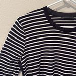 ZARA  W&B Collection Jersey Kint Striped Tee Size Medium Photo 2