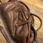 Sabina Fold Over Chain Metal Leather Brown Crossbody Boho Purse Bag Retro Photo 10