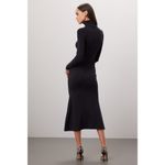 Toccin Black Ribbed Turtleneck Long Sleeve Midi Sweater Dress Size Medium Photo 3