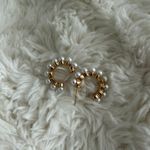 gold pearl hoops Photo 2