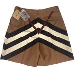 Burberry Rosalie Kissing Check Jacquard Wool Shorts 8 US 10 UK Chevron Check NEW Photo 8