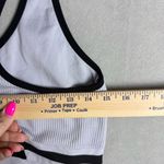 New Balance Women’s Ribbed White with Black Trim Sports Bra Logo size XXL Gym Photo 4