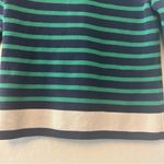 Banana Republic  navy blue and green striped nautical knit blazer size small Photo 12